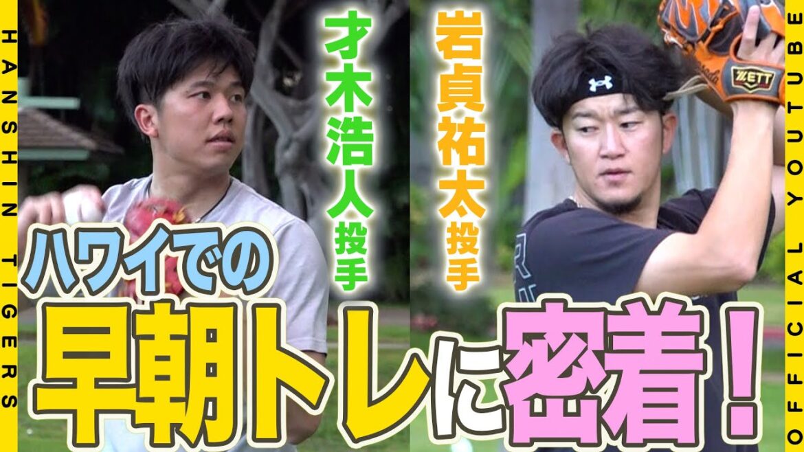 【優勝旅行④】来シーズンへ向けハワイでも練習！#才木浩人 投手と #岩貞祐太 投手の早朝トレーニングに密着！ハワイの虹空の下でキャッチボールするふたりの姿をお届けします！