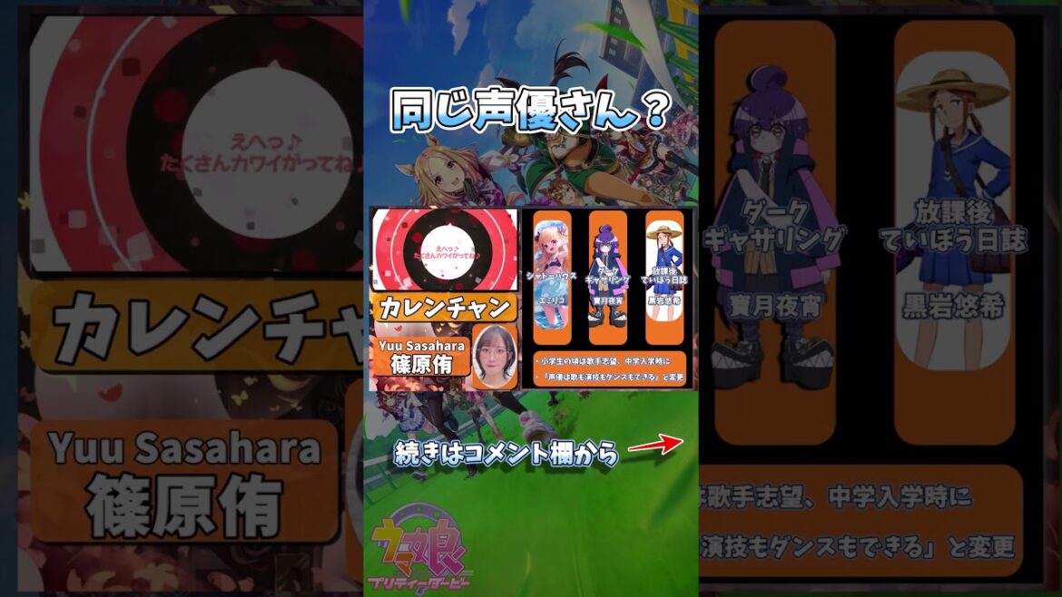 ウマ娘｜声優陣のアニメゲーム代表作｜マンハッタンカフェ（CV小倉唯）｜カレンチャン（CV篠原侑）｜マチカネタンホイザ（CV遠野ひかる）｜初心者｜攻略｜ランキング｜#shorts