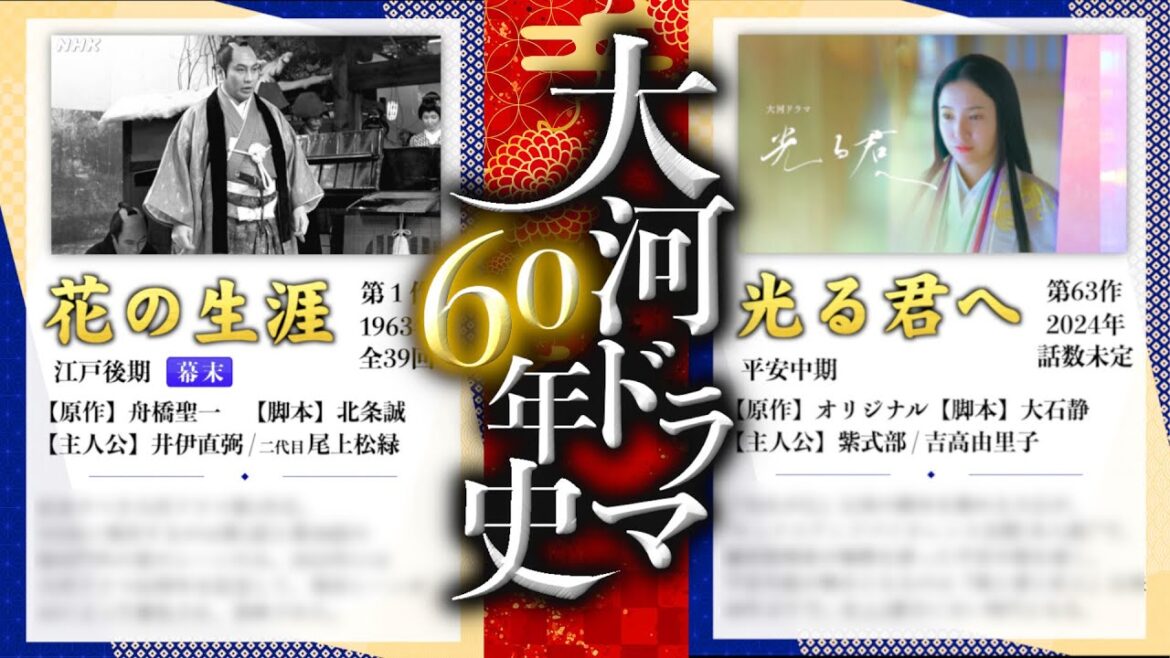 大河ドラマ60年の歴史〜1/7(日)「光る君へ」放映スタート〜　#光る君へ