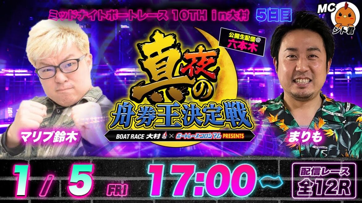 ボートレース大村 | 真夜の舟券王決定戦 | まりもVSマリブ鈴木 | ボートレースコロシアム | ミッドナイトボートレース10th