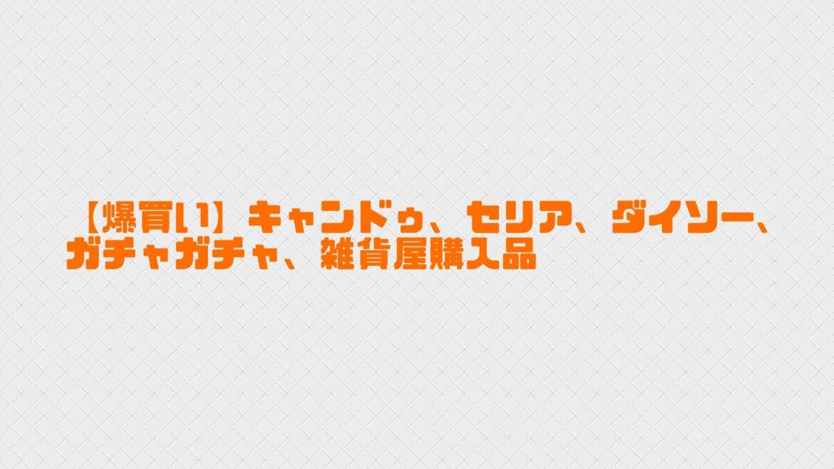 【爆買い】キャンドゥ、セリア、ダイソー、ガチャガチャ、雑貨屋購入品紹介