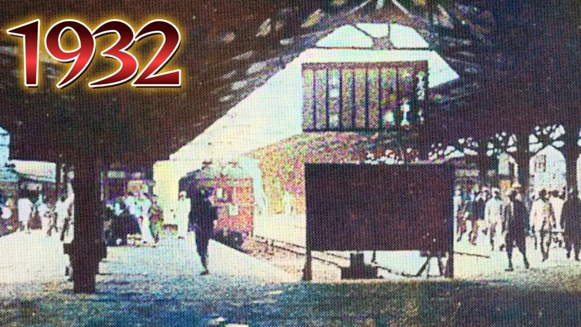 1932年 小田急線 新宿駅から空が見えた頃をAIカラー化 1932年 小田急線 新宿駅から空が見えた頃をAIカラー化