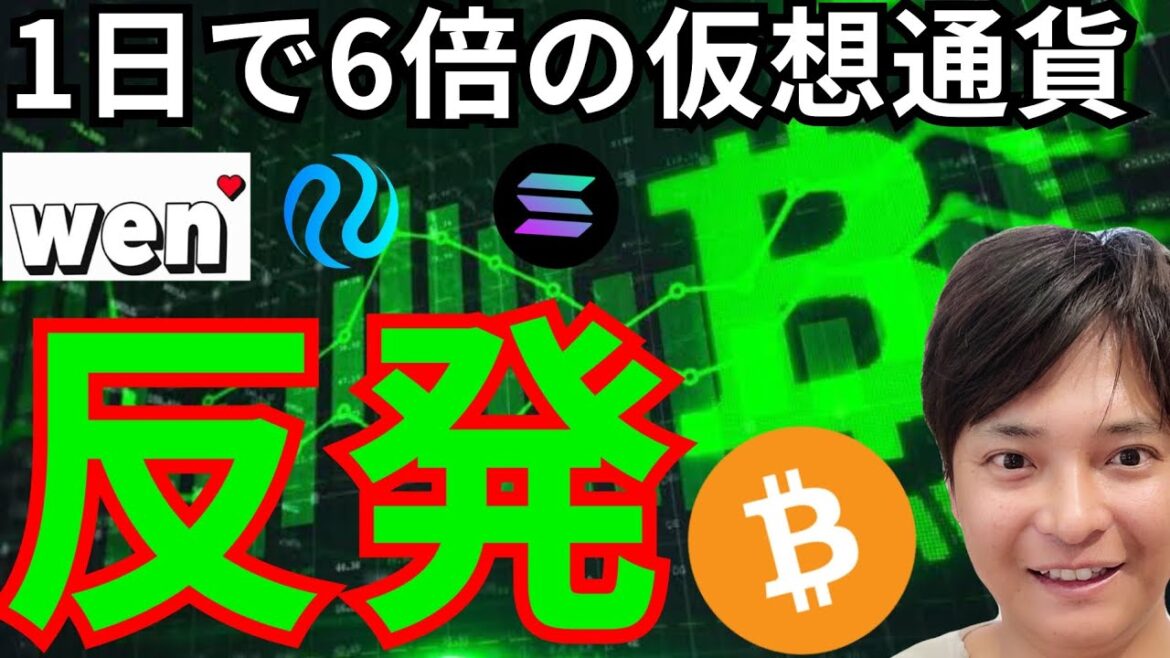 仮想通貨、反発！！でも続落前の調整？1日で6倍の仮想通貨はコレ