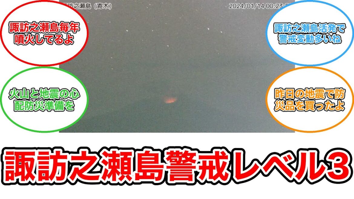 【反応集】諏訪之瀬島 噴火警戒レベル3（入山規制）に引き上げ