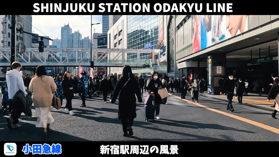 小田急線 新宿駅 駅周辺の風景【4K60FPS】2024年1月 SHINJUKU STATION ODAKYU LINE