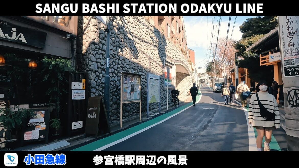 小田急線 参宮橋駅 駅周辺の風景【4K60FPS】2024年1月 SANGUBASHI STATION ODAKYU LINE