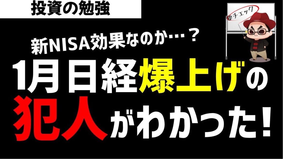 2024年1月の日経平均爆上げの正体は？新NISA効果はどれくらいなのか？ズボラ株投資
