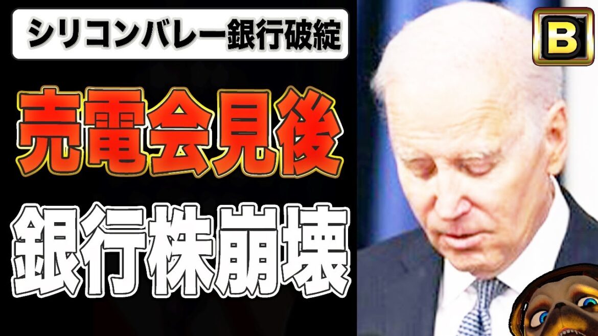【シリコンバレー銀行破綻】売電会見後銀行株大幅暴落で米国壊滅