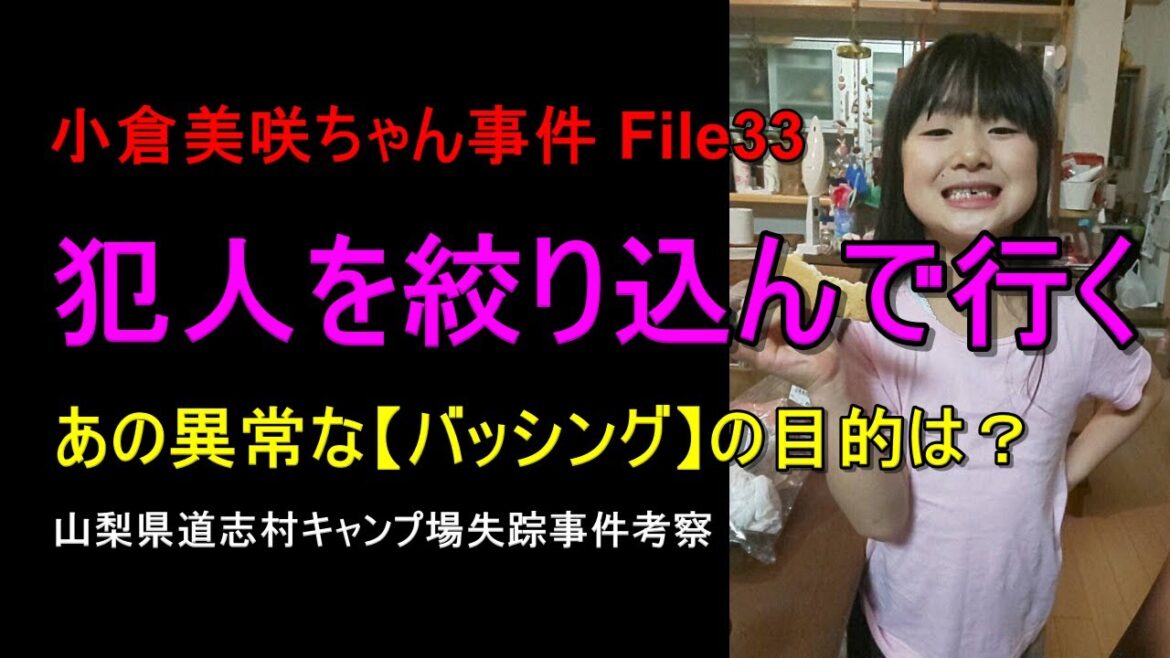 小倉美咲ちゃん事件【犯人を絞り込めるか？】山梨県道志村キャンプ場女児失踪事件。事故ではない。