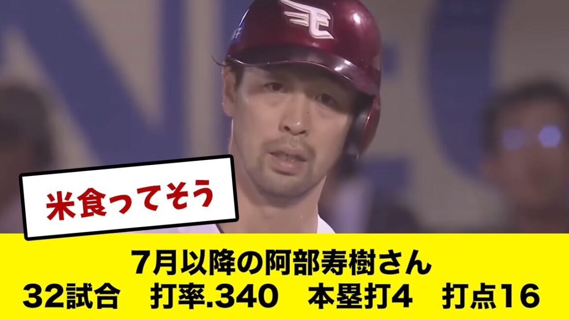 ７月以降の阿部寿樹さんの成績がこちらwwww