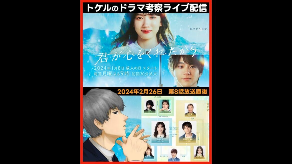 【君が心をくれたから】第８話放送直後ドラマ考察感想ライブ配信！フジテレビ月9