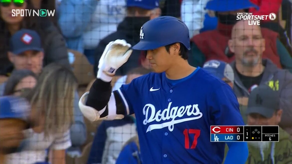 【ドジャース大谷翔平 第1打席】レッズ戦に２番DHで出場！良い角度で上がった打球はレフトフライに倒れる