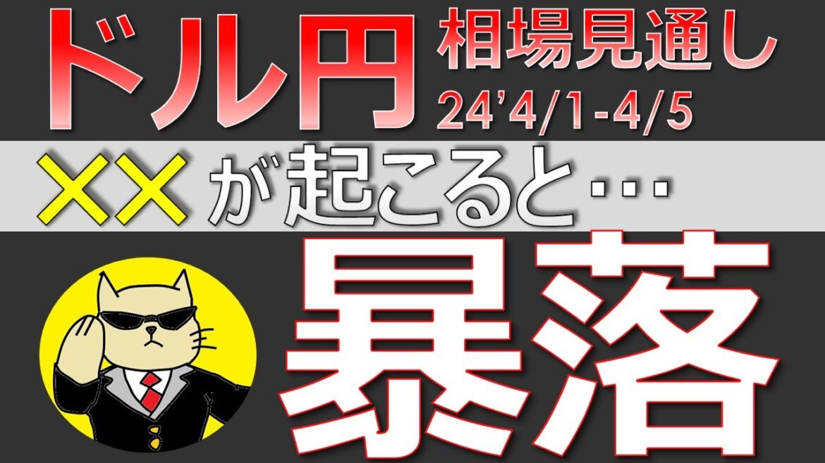 【ドル円最新予想】知らないと超危険！ドル円暴落を事前に知る方法とは？！簡単解説！来週の為替相場予想と投資戦略！日銀・マイナス金利解除・為替介入・雇用統計・ISMに注目(24/4/1週)【FX】※