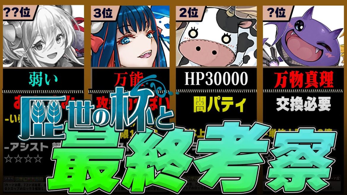 【最終考察】酒、当たり最強ランキングTOP21+1【常闇評価　パズドラ　歴世の杯と神創の雫】