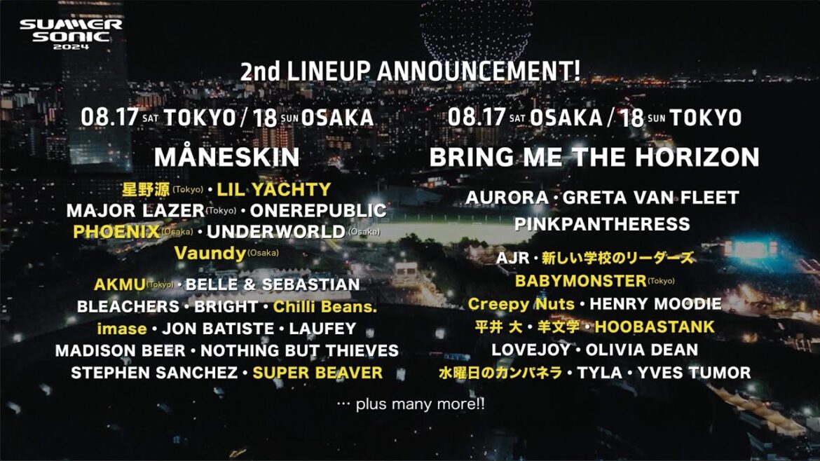 サマーソニック第2弾追加アーティスト、日程別ラインナップ発表! サマーソニック第2弾追加アーティスト、日程別ラインナップ発表!