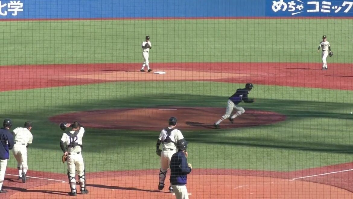 11月20日（月 ）明治神宮野球大会　決勝　星稜高校対作新学院高校　試合前シートノック他　明治神宮野球場