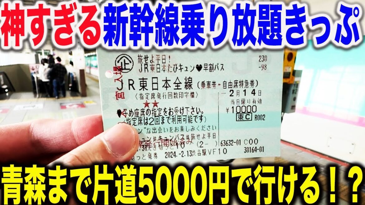 【安すぎてほぼ満席！？】JR東日本が新しく発売した1万円で1日新幹線乗り放題のきっぷが凄すぎた！！【キュンパス】