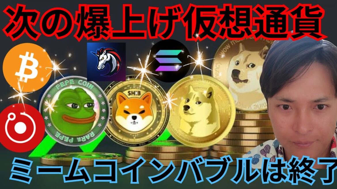 次の爆上げ仮想通貨はコレだ！！シバイヌやDOGEなどミームコインバブルは一旦終了
