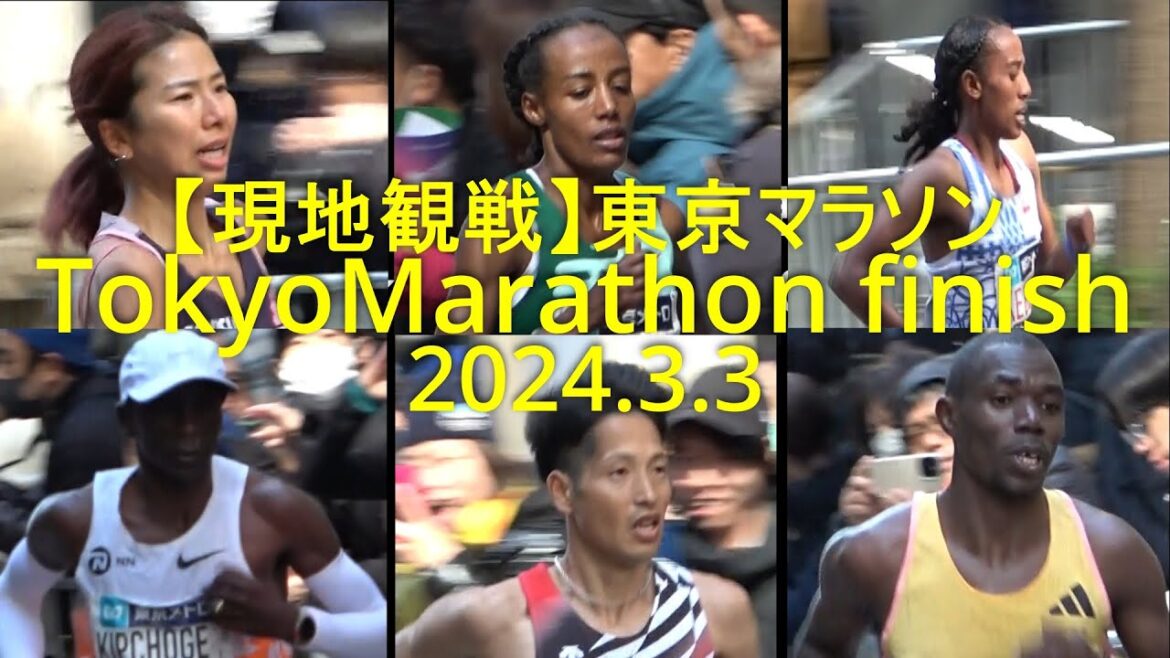 【現地観戦】東京マラソン TokyoMarathon FINISH『男子トップから20分間(新谷仁美まで)/大石(トヨタ･中大コーチ)ラストラン/キプチョゲ・ハッサン』2024.3.3