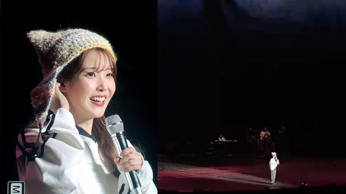 (eng) 🌸🌸宮脇咲良 IU wears and mentioned  the hat knitted by sakura (아이유JAPAN H.E.R. World Tour) 230324