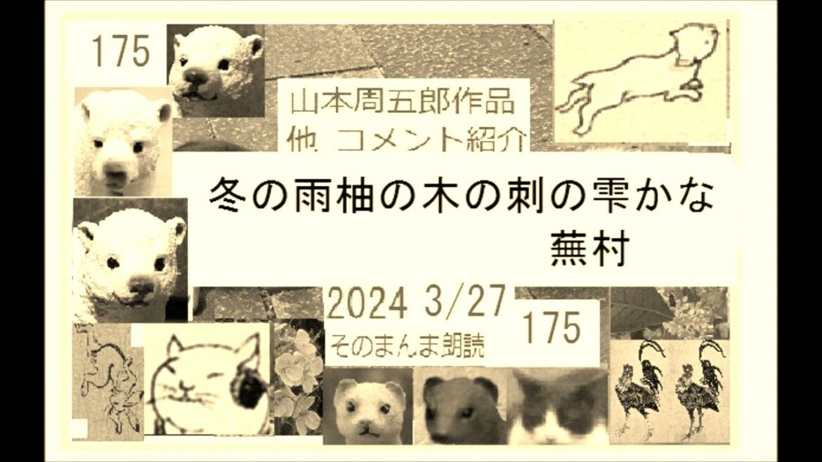 2024-3/27,篇【朗読,解説,】175,「山本周五郎,作品へのコメント※DJ,イグサ,井草新太郎,＠,イサナ,朗読館,