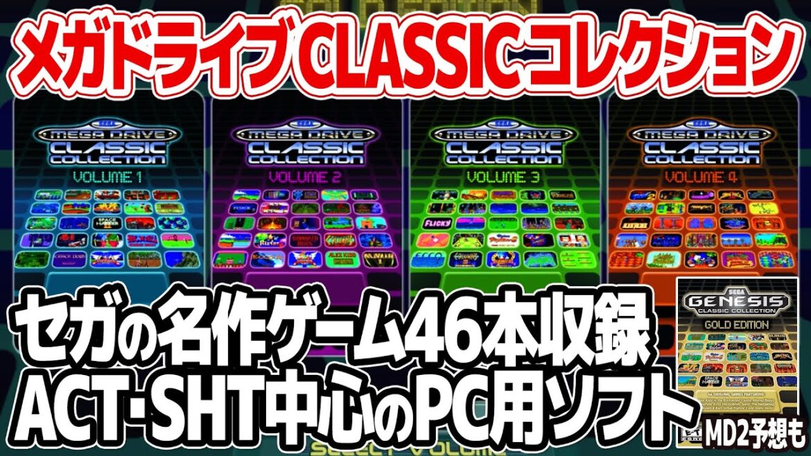 MEGADRIVE CLASSIC COLLECTION : メガドライブの人気作を46本収録したセガのPCソフト。メガドライブミニ2の収録ソフトの予想も。