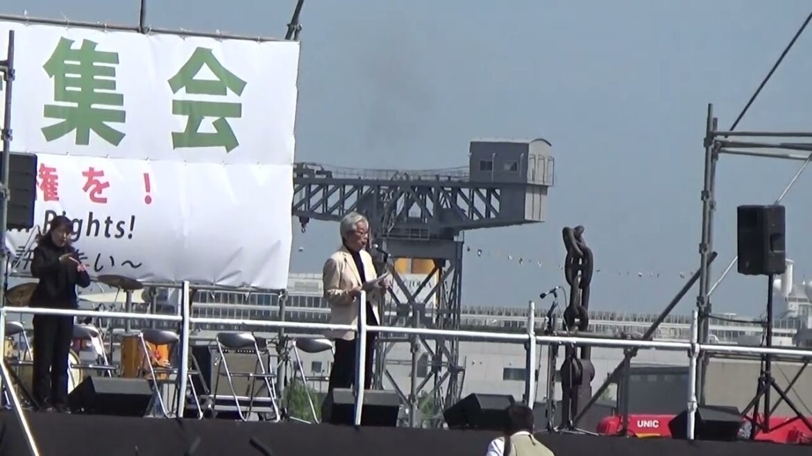 デモ9条憲法集会 大江健三郎 澤地久枝 落合恵子 2015年5月3日