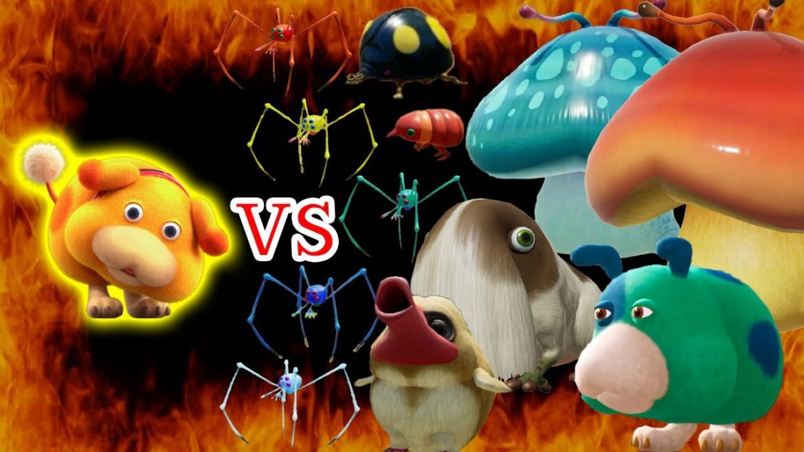 チート級オッチンvs原生生物！何カミツキで倒せるのかっ！？　「モス、ビリー、ショイグモ、、スイトリー、ボケナメコ、ノミンコなど」【ピクミン4】