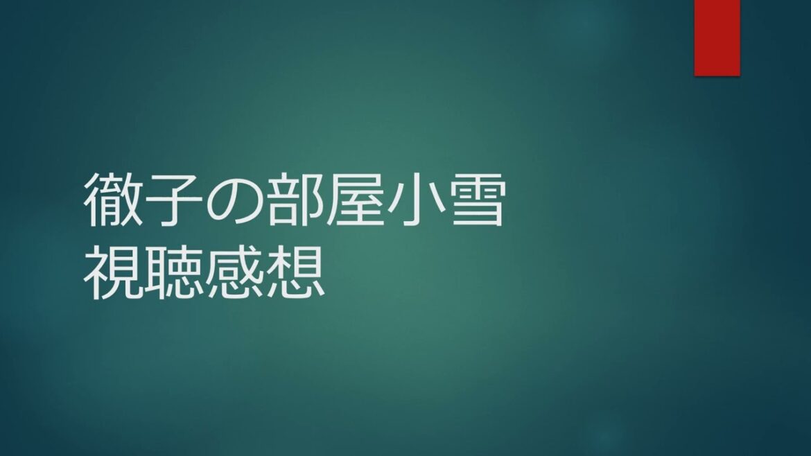 徹子の部屋小雪視聴感想
