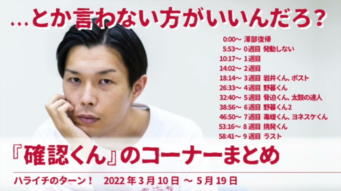 『確認くん』のコーナーまとめ…とか言わない方がいいんだろ?【ハライチのターン!コーナー】2022年3月10日〜5月19日 『確認くん』のコーナーまとめ...とか言わない方がいいんだろ?【ハライチのターン!コーナー】2022年3月10日〜5月19日