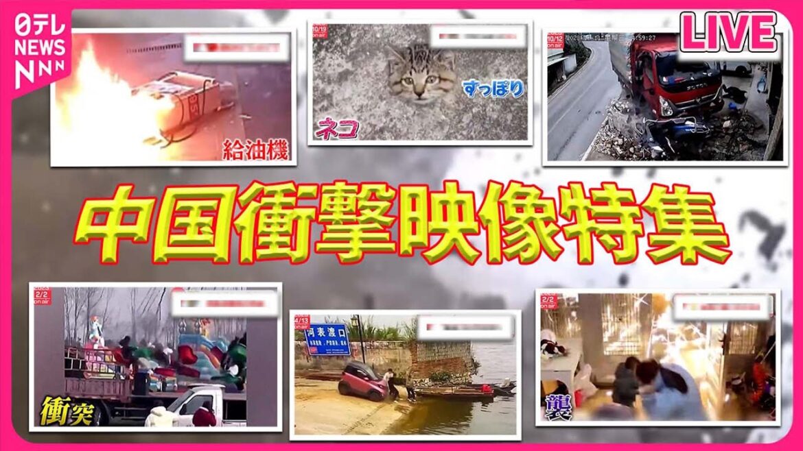 【中国衝撃ニュース】車が真っ逆さまに落ちる瞬間 / 便器に起きた悲劇…頭抱える作業員　など――「World Heart Stopping Moments」世界ニュースライブ（日テレNEWS LIVE）
