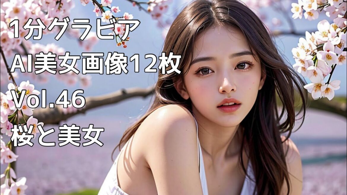 【AI美女グラビア】Vol.46 桜と美女! AI美女画像を1分！【AI美女図鑑】AI beauty gravure! Cherry blossoms and beautiful woman!
