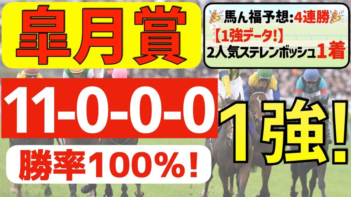 【皐月賞2024】極上の１強「11-0-0-0」勝率100％の鉄板データ発見！現在「５週連続①着的中」の馬ん福オススメの軸１頭はコレ！