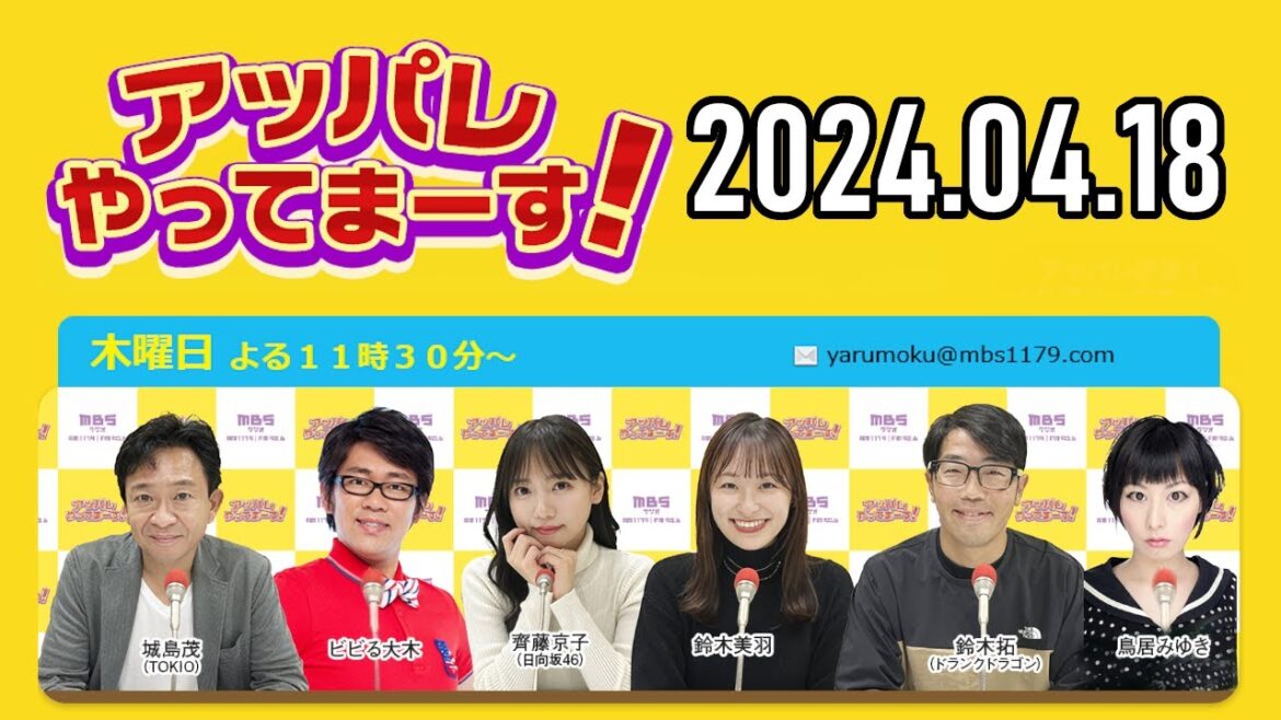 【2024.04.18】アッパレやってまーす！木曜日 【城島茂、ビビる大木、鈴木美羽、鳥居みゆき】