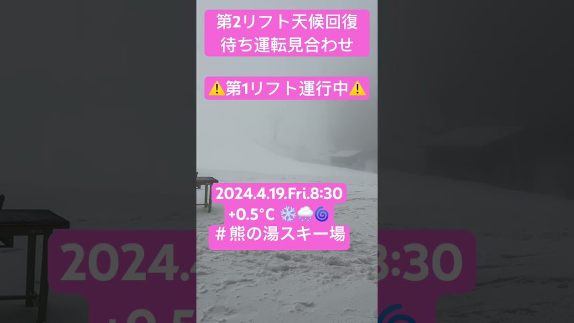 【2024.4.19.Fri.8:30現在　リフト運行情報】#志賀高原 #熊の湯スキー場 #熊の湯 #shigakogen #kumanoyu