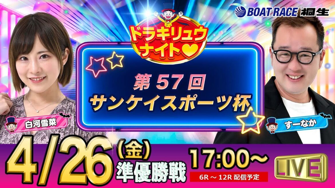 4月26日 | ドラキリュウナイト | ボートレース桐生  | で生配信！