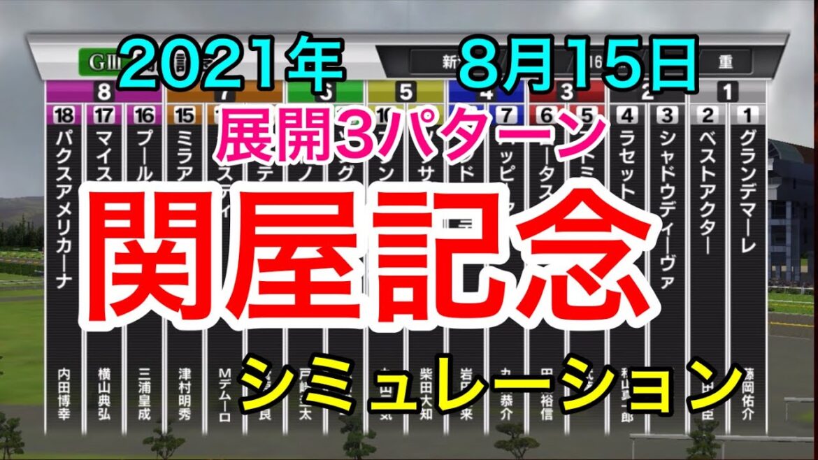 【競馬】関屋記念2021 シミュレーション《展開3パターン》
