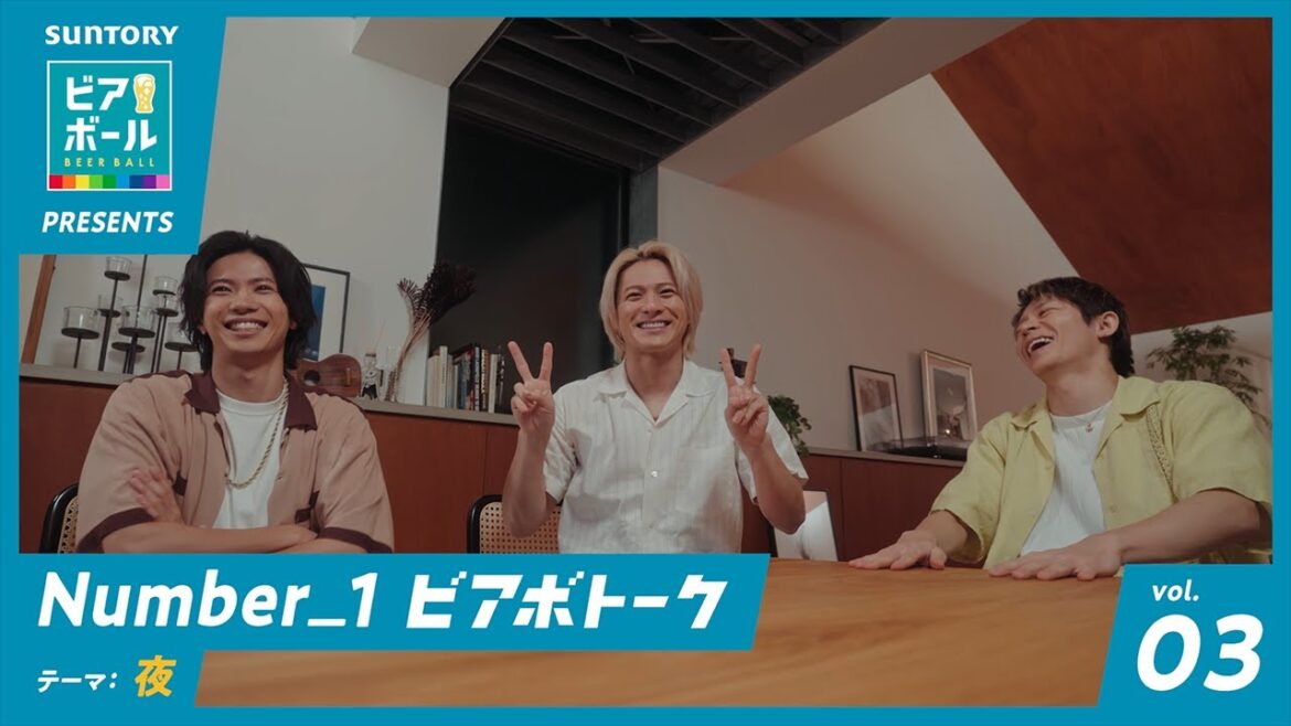 ビアボール『Number 1ビアボトーク Vol 3 夜』篇 2分52秒 Number_i（平野紫耀、神宮寺勇太、岸優太） サントリー