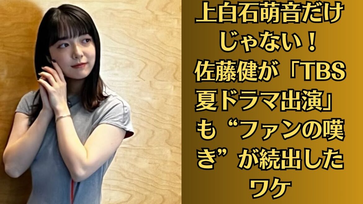 上白石萌音だけじゃない！佐藤健が「TBS夏ドラマ出演」も“ファンの嘆き”が続出したワケ