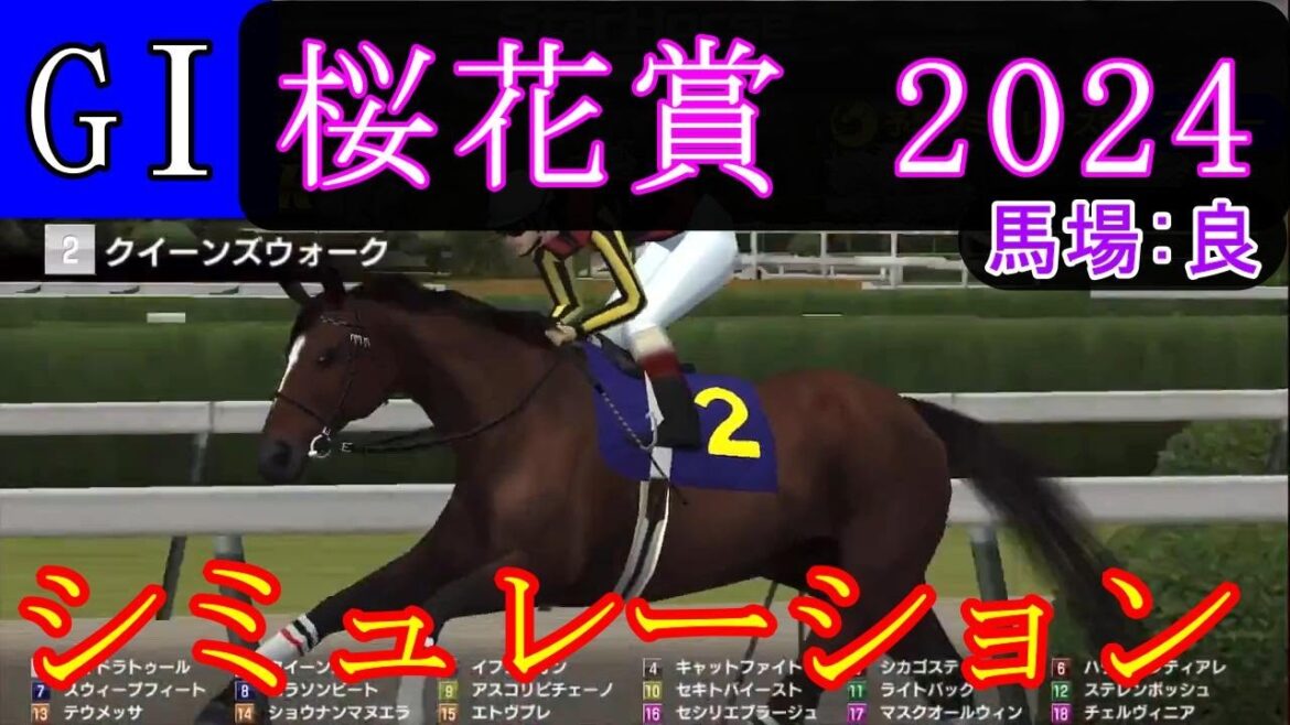 【競馬】G1 桜花賞  2024　シミュレーション　予想　天候『晴れ』　馬場状態『良』