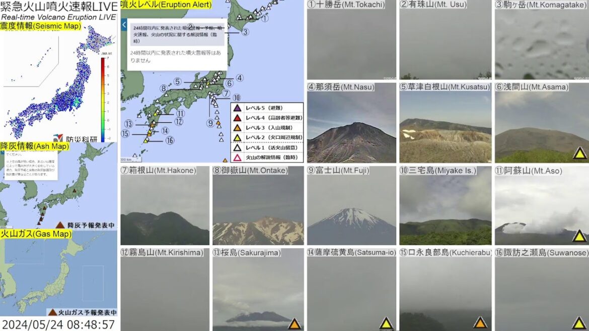 🔴緊急火山噴火速報ライブ The Real-time Volcano Eruption Alert in Japan 🔴緊急火山噴火速報ライブ The Real-time Volcano Eruption Alert in Japan