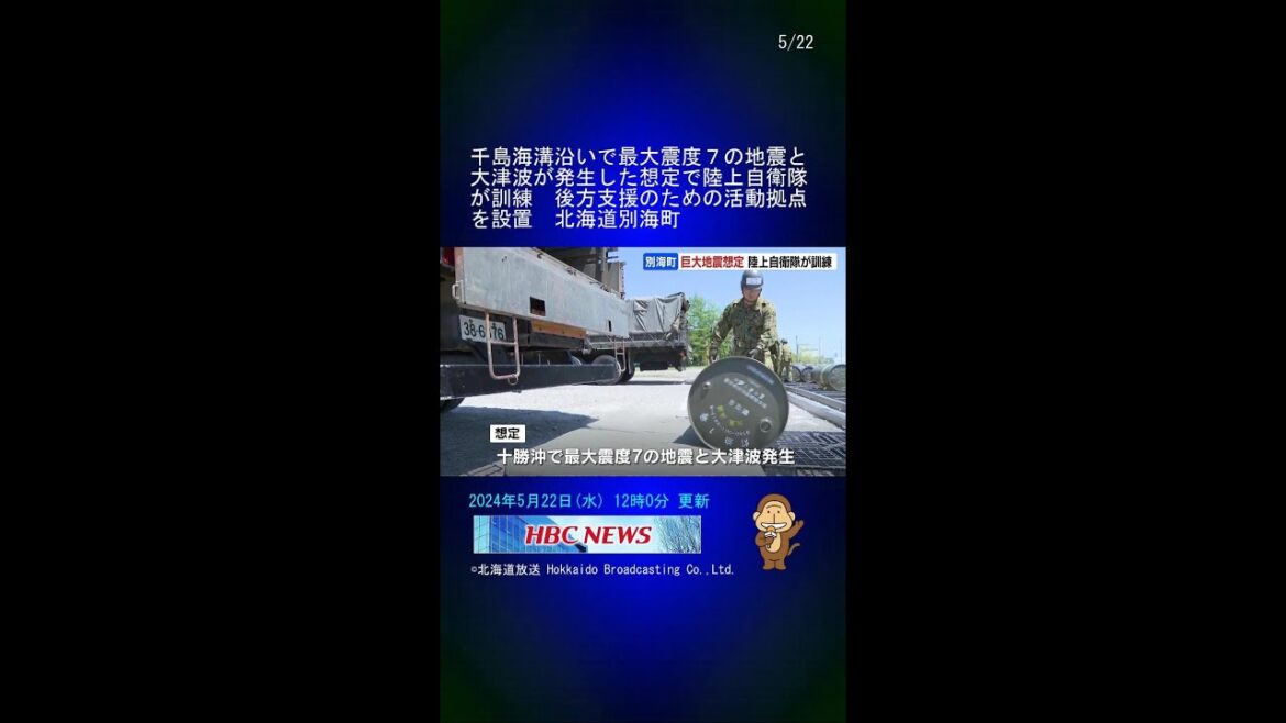 千島海溝沿いで最大震度7の地震と大津波が発生した想定で陸上自衛隊が訓練 後方支援のための活動拠点を設置 北海道別海町 #Shorts 千島海溝沿いで最大震度7の地震と大津波が発生した想定で陸上自衛隊が訓練 後方支援のための活動拠点を設置 北海道別海町 #Shorts