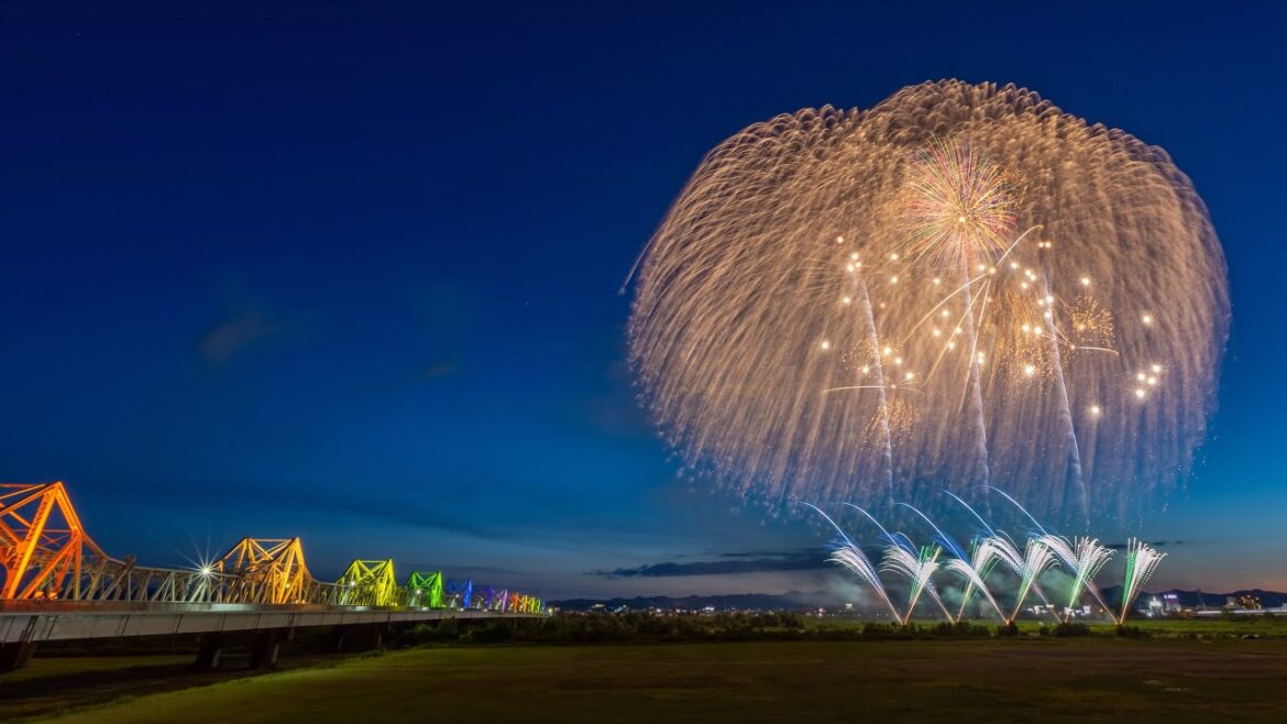 2024年 新潟県 【長岡市で打上げ花火】 ✨3箇所ワイド花火🎆ラストはフェニックスも！✨