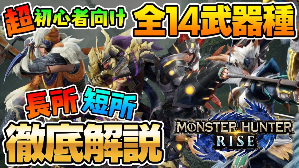 【モンハンライズ】超初心者向け！これを見れば使いたい武器が決まる！全14武器種の長所短所解説！【MHRise:モンスターハンターライズ】