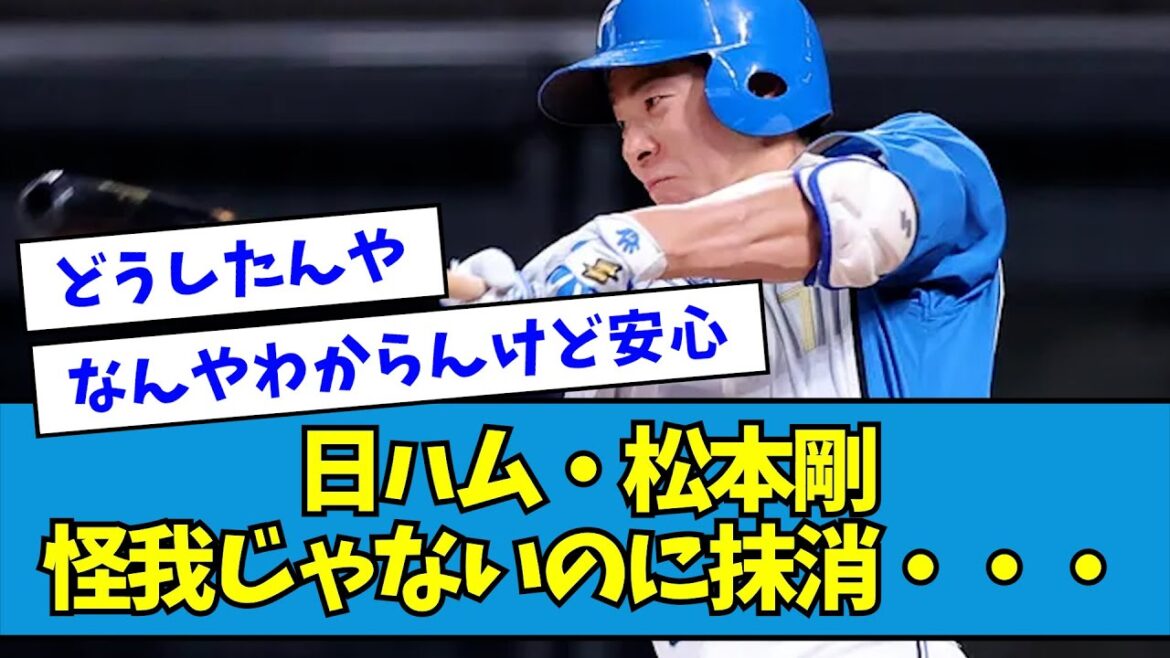 【浅間昇格】日ハム・松本剛、怪我じゃないのに抹消・・・【なんJ反応】