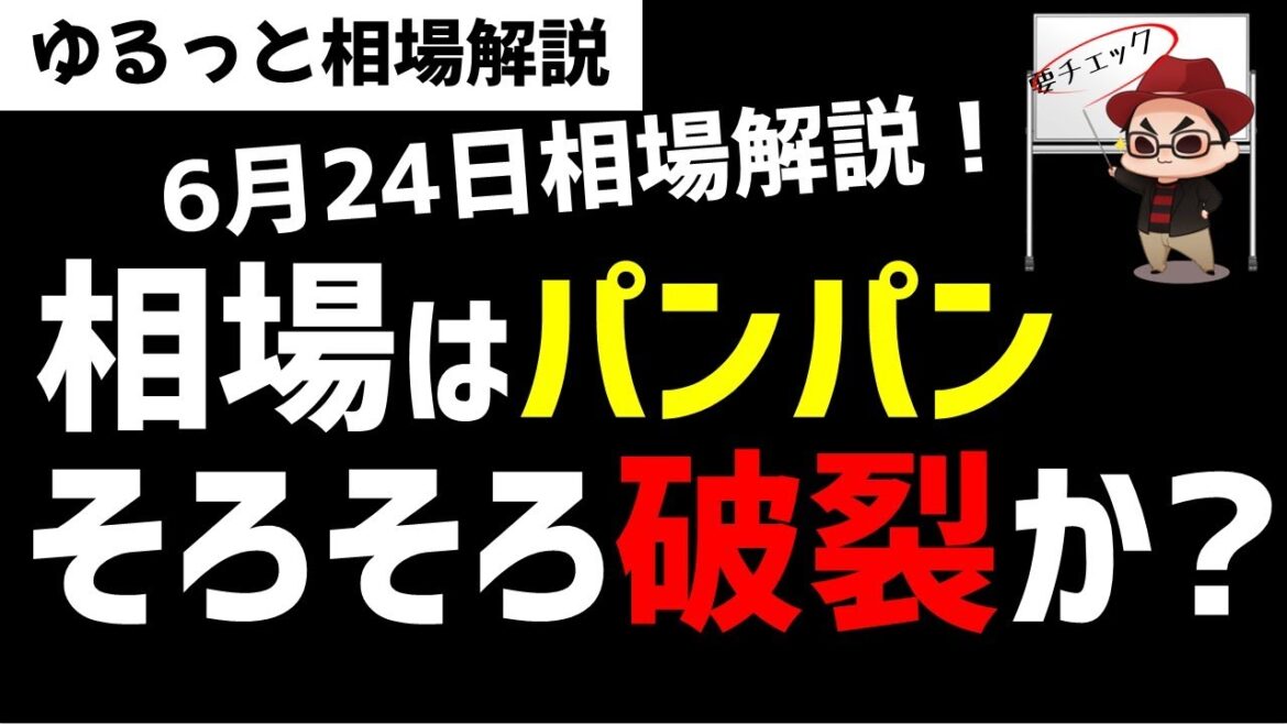 【6月24日のゆるっと相場解説】日経平均株価はかなり収束してきたのでそそろそろ発散するか？ズボラ株投資