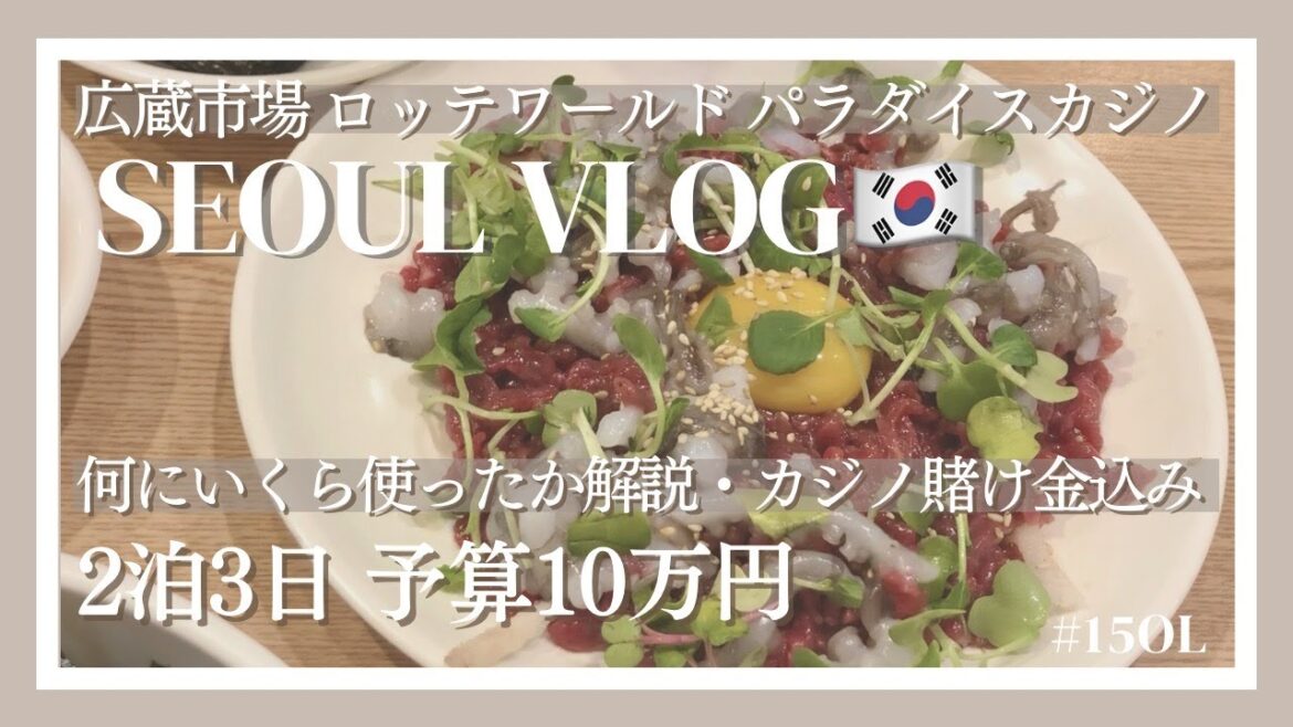 【VLOG】予算10万円韓国 2泊3日/広蔵市場ユッケ/ロッテワールド/パラダイスカジノグランドウォーカーヒル/カンジャンケジャン