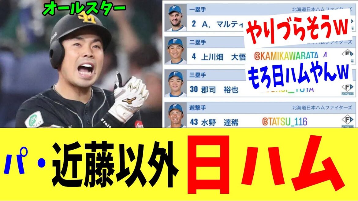 オールスターパリーグ・近藤含めて日ハムでスタメン決定wwww「近藤やりづらそうwww」 オールスターパリーグ・近藤含めて日ハムでスタメン決定wwww「近藤やりづらそうwww」
