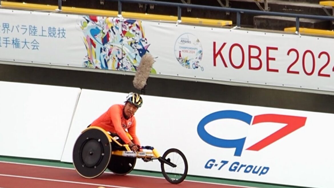 男子400m 車いす T52 予選1組：佐藤友祈1着、上与那原寛和2着_KOBE 2024 世界パラ陸上選手権大会