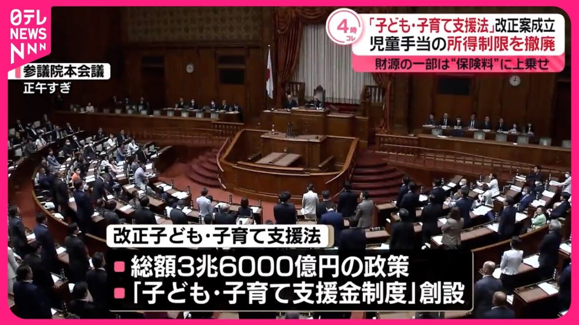 【子ども・子育て支援法】改正案が成立  支援金制度の創設盛り込む